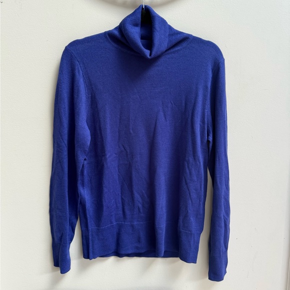 J. Crew Merino Wool Deep Blue Turtleneck Sweater NWT Women’s Large Cozy Soft - Picture 9 of 15
